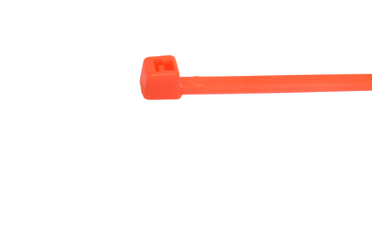 WIRE TIE PLST PLASTIC TONGUE FLUOR ORG 0.19"X11.8"